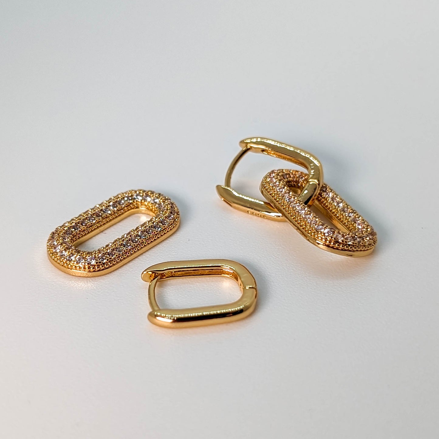 Silver Radiance Zircon Drop Huggie Earrings