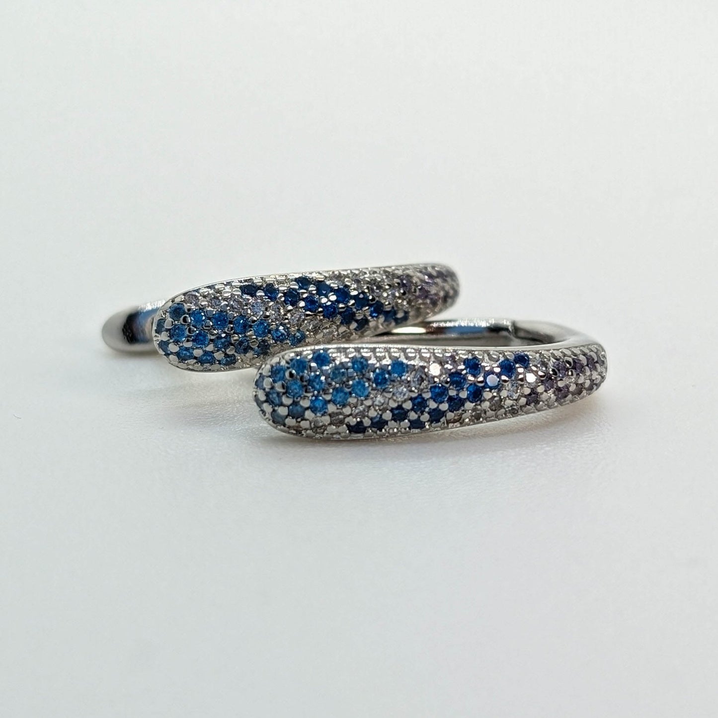 Silver Gradient Huggie Hoops