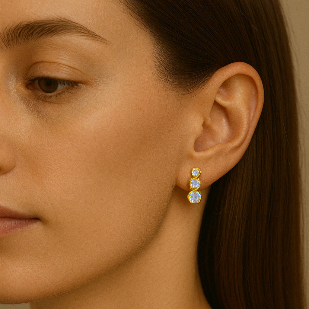 EternaTwist Moissanite Infinity Studs