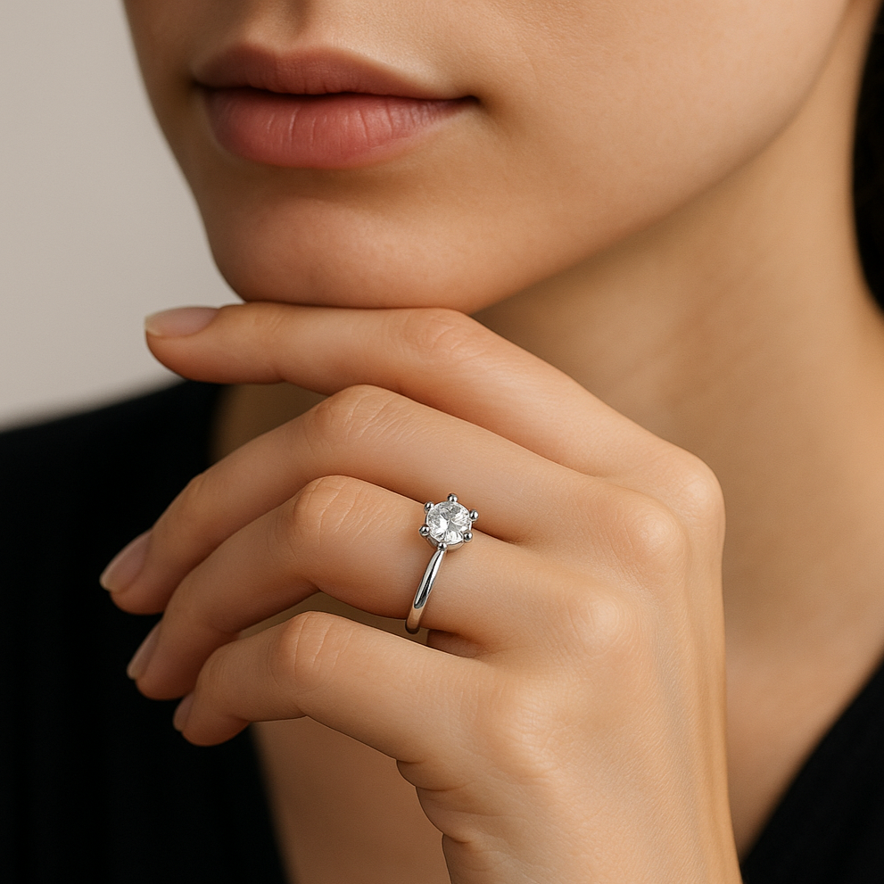 Timeless Elegance 1CT Moissanite Solitaire Ring