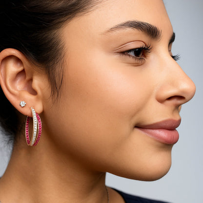 Blush Radience Ruby Hoops