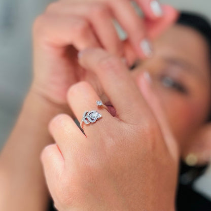 Celestial Peacock Feather Ring