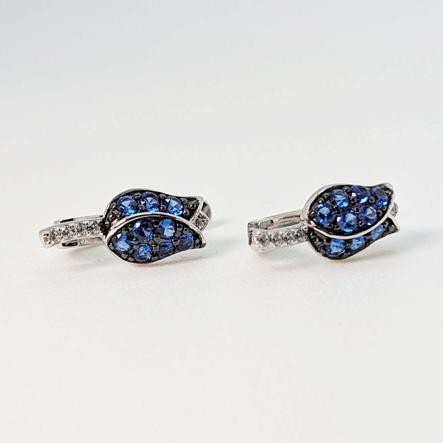 Elegant Blue Tulip Huggie Earrings