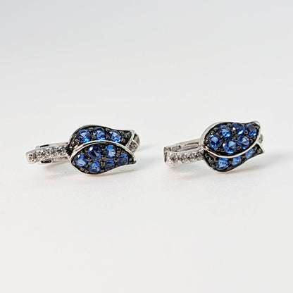 Elegant Blue Tulip Huggie Earrings