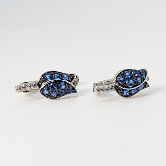 Elegant Blue Tulip Huggie Earrings