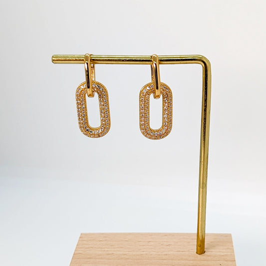 Silver Radiance Zircon Drop Huggie Earrings