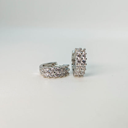 DuoGlow CZ Huggie Hoop Earrings