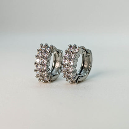 DuoGlow CZ Huggie Hoop Earrings