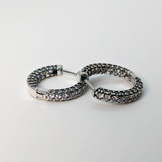 Twilight Gleam Pavé Hoop Earrings