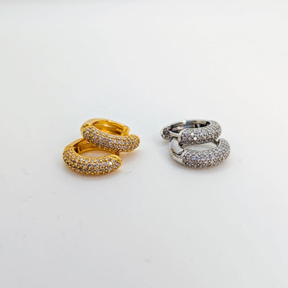 LumiLuxe Micro Pavé Hoop Earrings