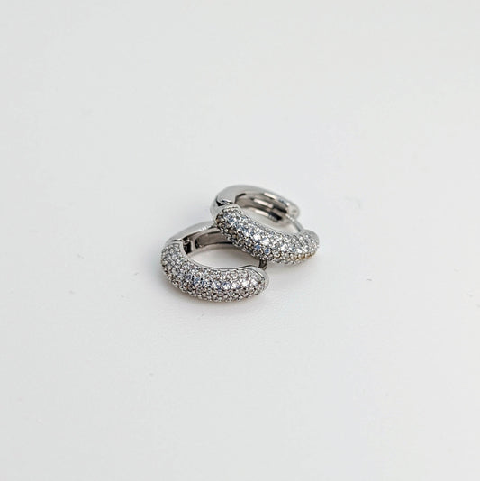 LumiLuxe Micro Pavé Hoop Earrings