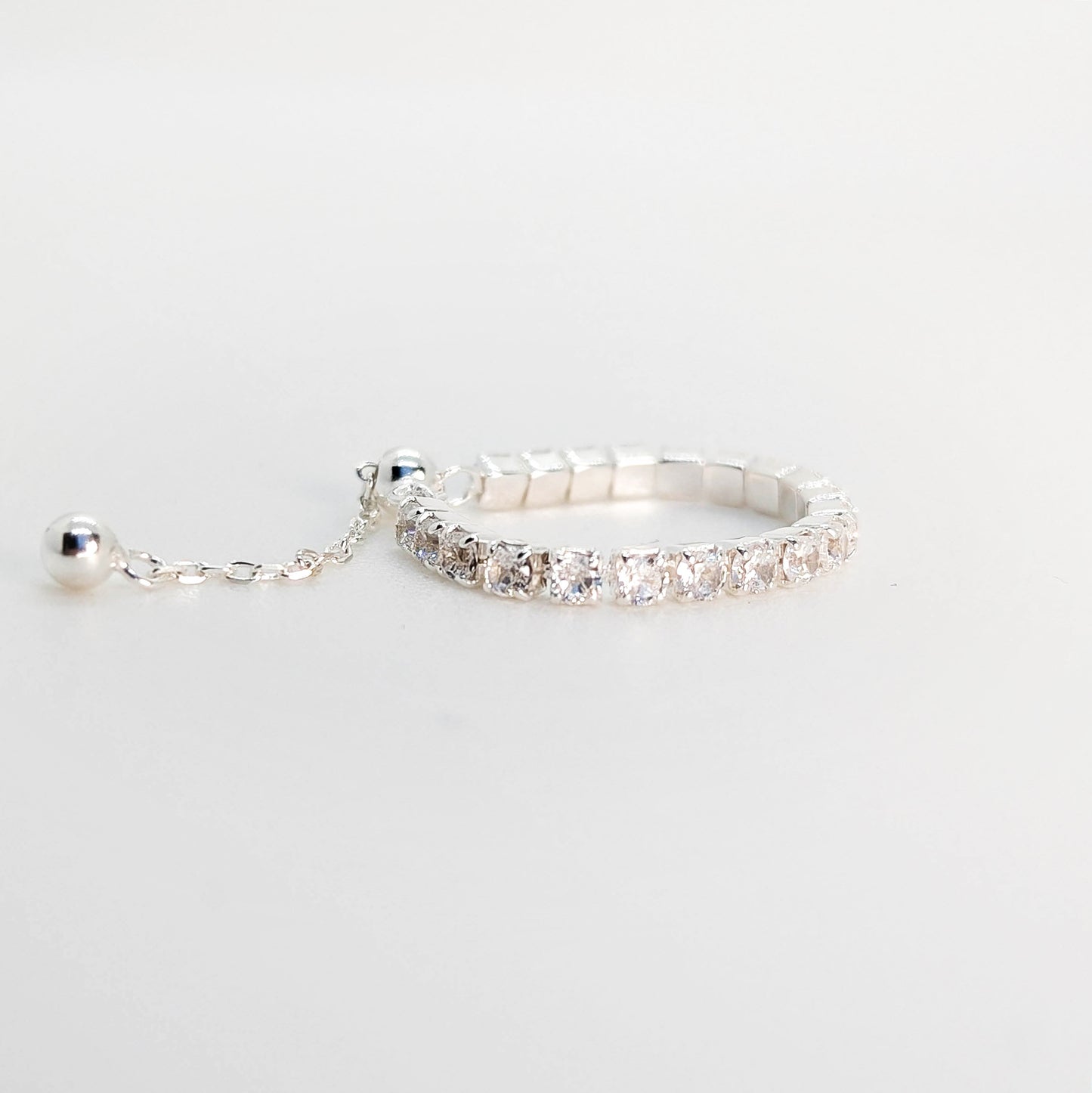 Eternal Spark Adjustable Silver Chain Ring