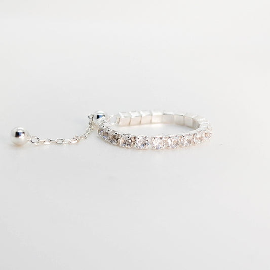 Eternal Spark Adjustable Silver Chain Ring