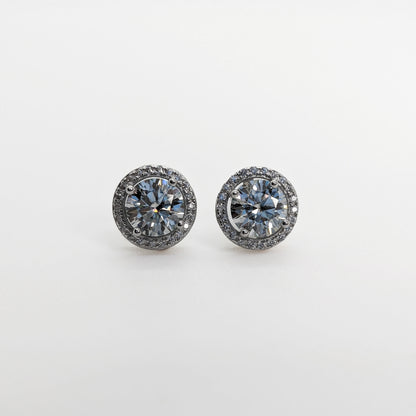 1 CT Radiant Moissanite Halo Stud Earrings