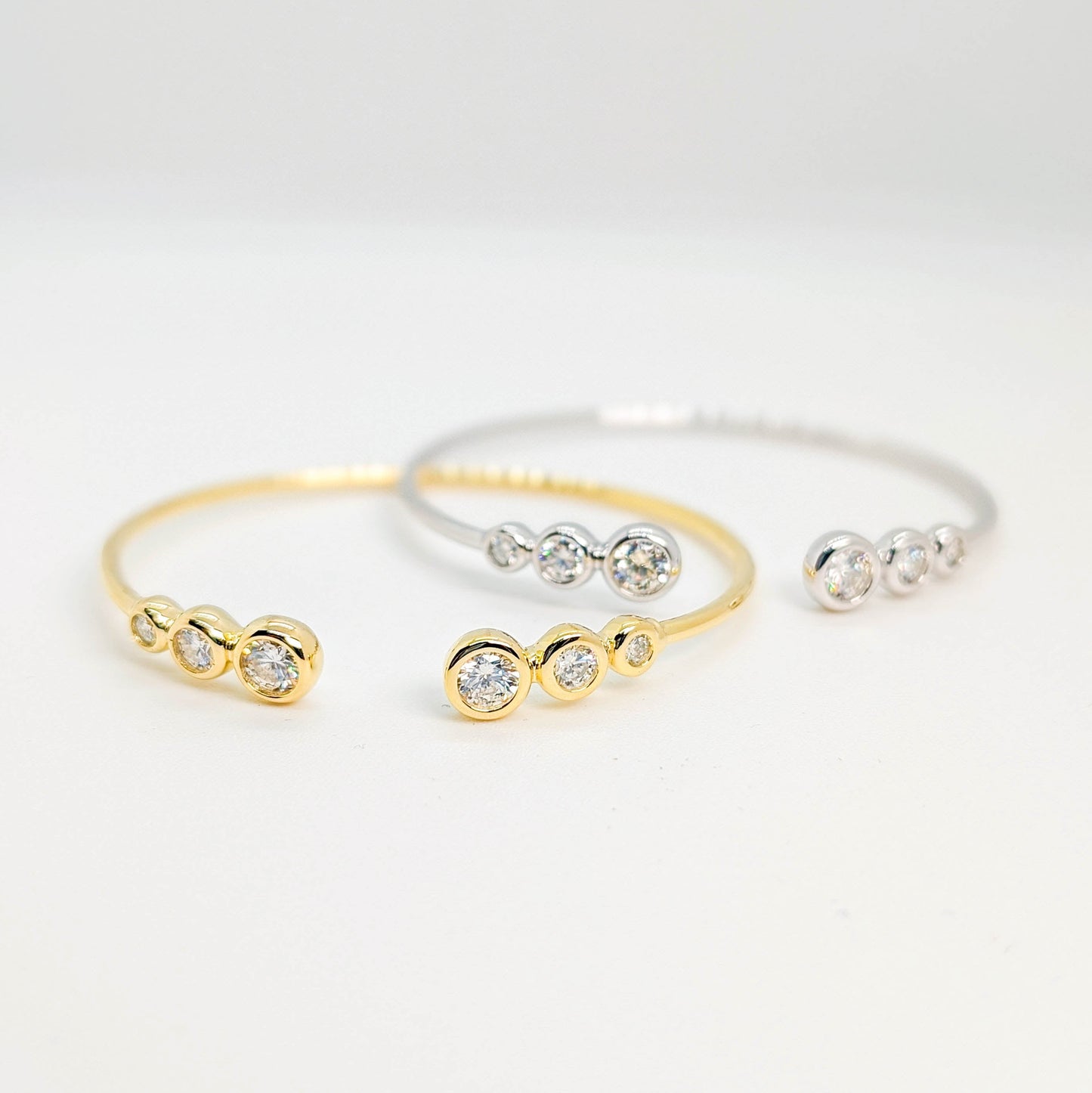 Radiant Halo Moissanite Cuff Bracelet