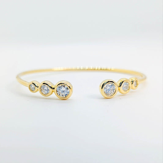 Radiant Halo Moissanite Cuff Bracelet