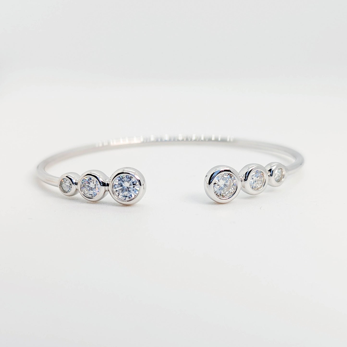 Radiant Halo Moissanite Cuff Bracelet