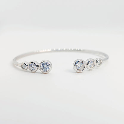 Radiant Halo Moissanite Cuff Bracelet