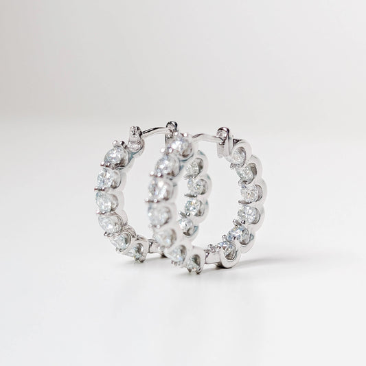 Eternal Sparkle Moissanite Hoop Earrings