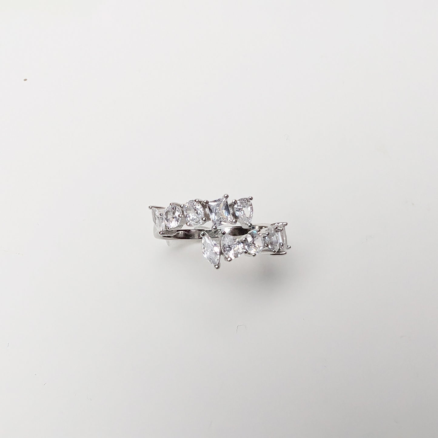 Lustrous Harmony Geometric Zircon Ring