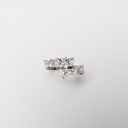 Lustrous Harmony Geometric Zircon Ring