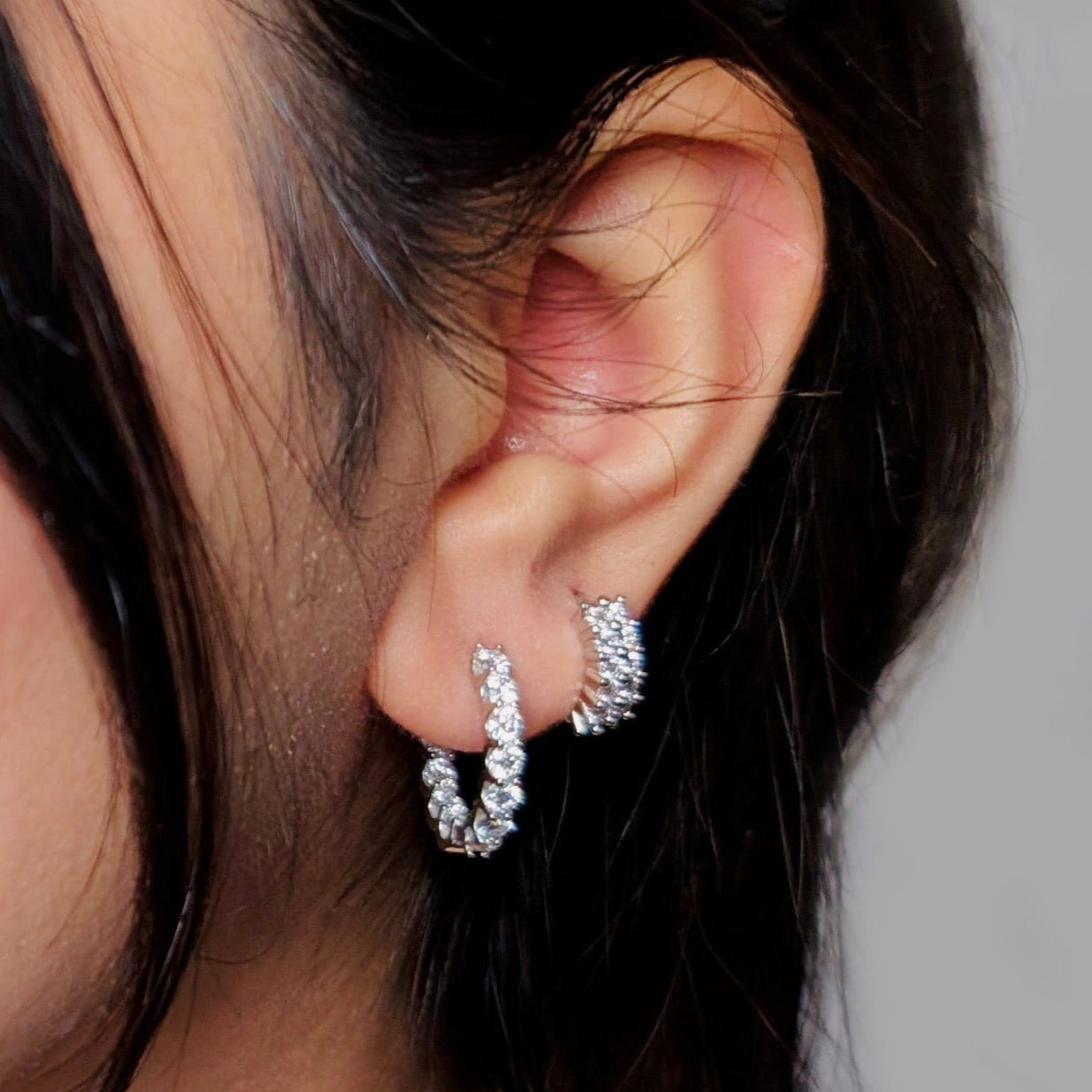 Eternal Sparkle Moissanite Hoop Earrings